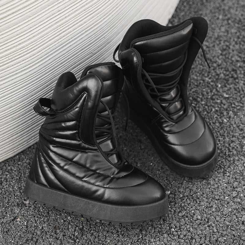 Men's Chukka Boots Outdoor Cold proof Warm Men's Snow Boots Soft Non slip Wear resistant Sole Fashion Thick Bottom Long Boots