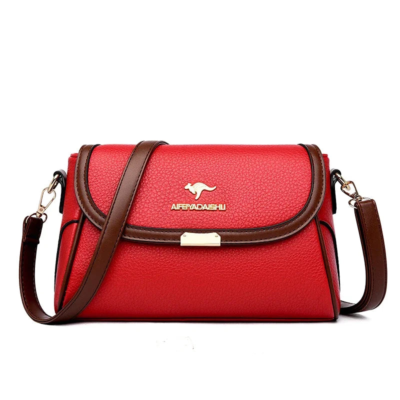 Solid Color High Quality Leather Small Shoulder Bagsfor Women 2024 New Messenger Bags with StrapDesigner Crossbody Bag Sac AMain