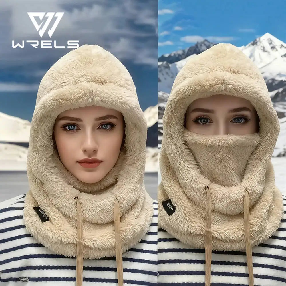 Winter Warm Balaclava Thermal Windproof Ski Hood Motocycle Face Cover Polar Fleece Adjustable Cycling Neck Cover Full Face Mask