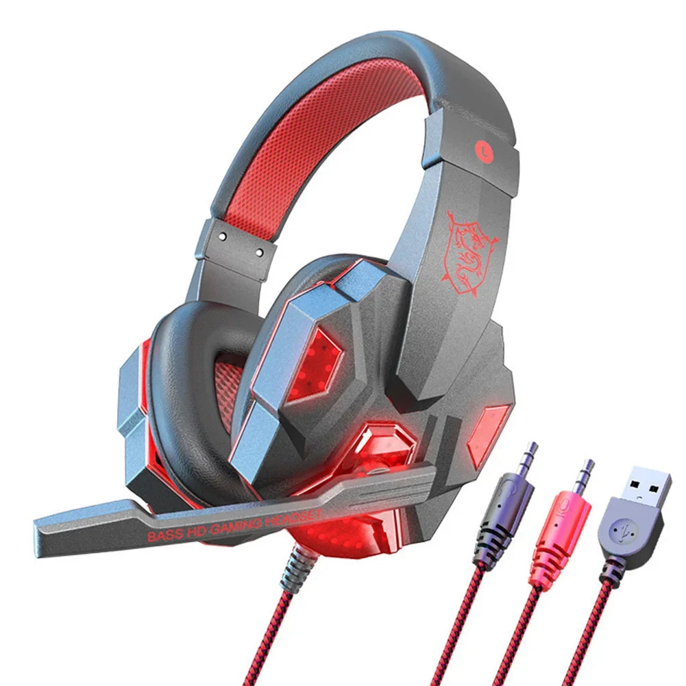 Headphones 3.5mm Wired Gaming Headset Earphones Music For PS4 Play Station 4 Game PC Chat computer With Microphone