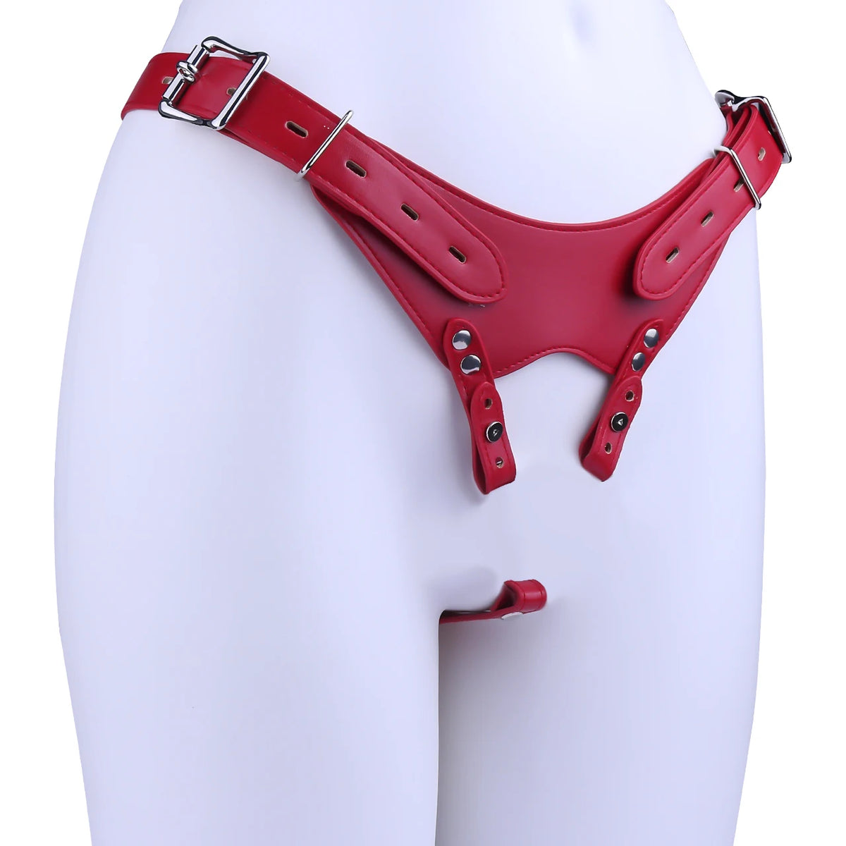 PU Leather Chastity Belt For Metal Penis Lock Cage Auxiliary Harness Belt Underwear Chastity Accessories B*SM Men S*x Toys