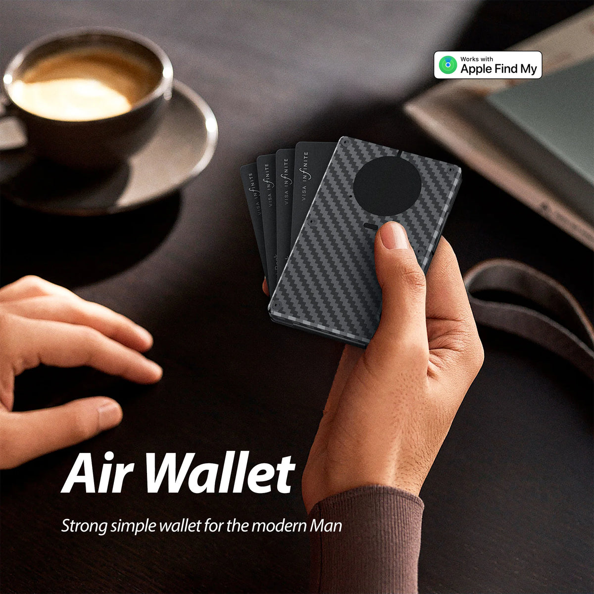 Wallet With Built In Airtag Chip, Rfid Blocking Credit Card Holder, Slim Wallet For Men, Compatible With Apple Find My ios Only