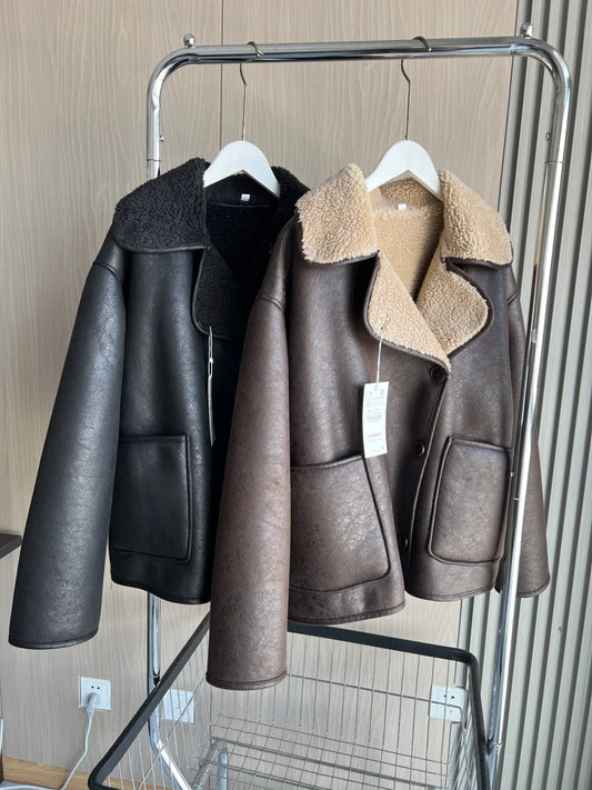 ETJ 2025 Fall/Winter New Arrival Women's ZW Series Double-Sided Collar Oversized Long-Sleeve Jacket Warm Coat 3548246