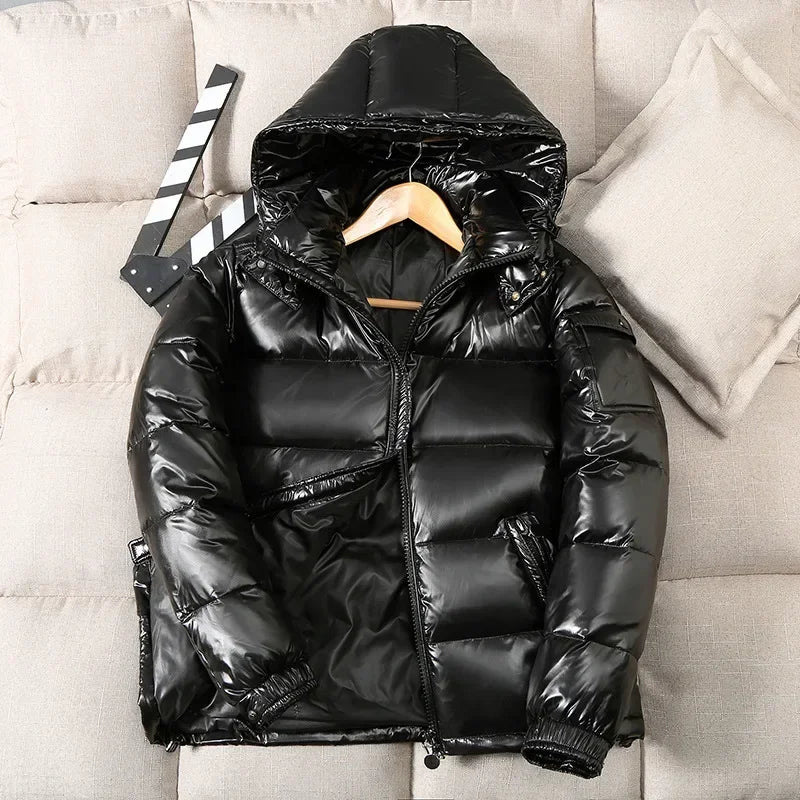 Brand New Men Winter Down Jacket Fashion Warm Hooded Down Padded Coat Quality For Men Male Overcoat Outwear