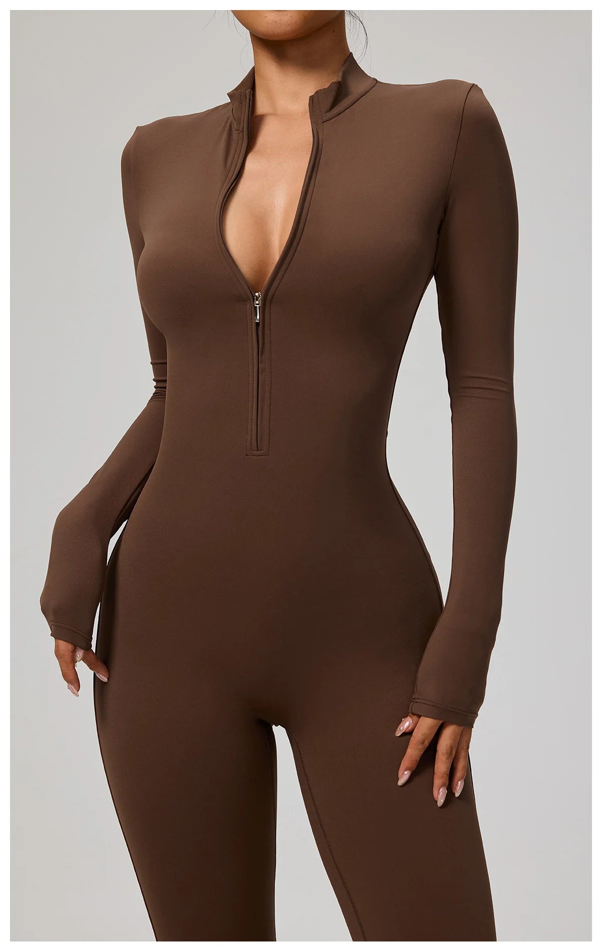 SOISOU Zipper Jumpsuit Women Quick Dry Clothing Sportswear Woman Gym Yoga Sport Sets Spandex Nylon Workout Sets Women Tracksuit