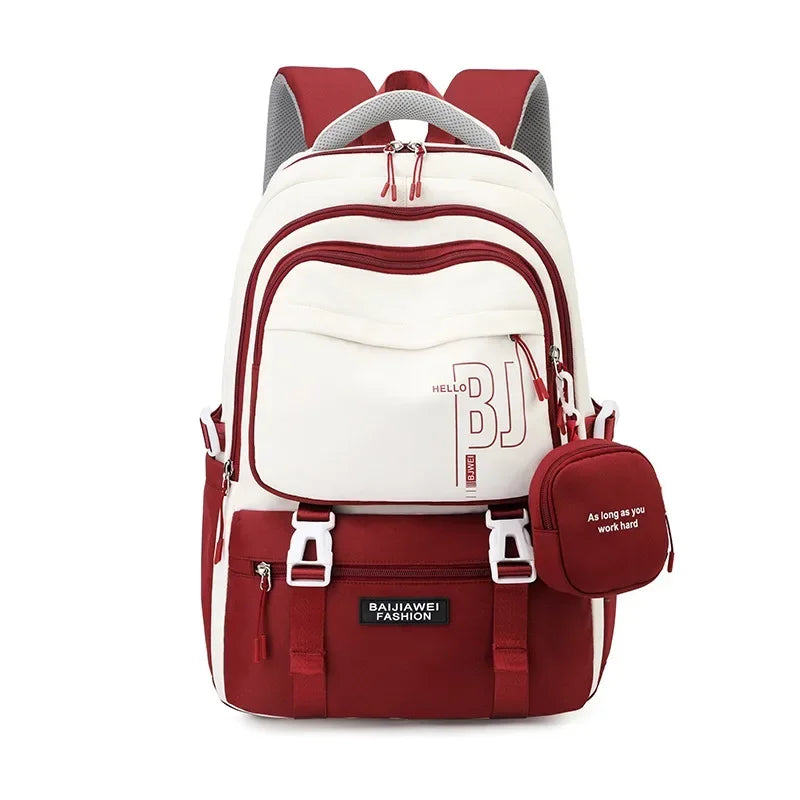 BAIJIAWEI Girls Waterproof School Bags With purse For Teenage girls Children Backpack schoolbag Printing Kids School Backpacks
