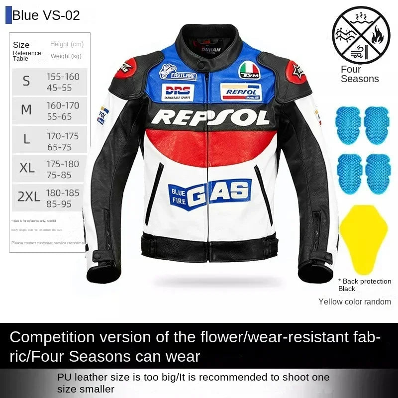 DUHAN Men's Motorcycle Jacket Motorcycle Woman PU Leather Jacket Four Seasons Commuter Anti-fall