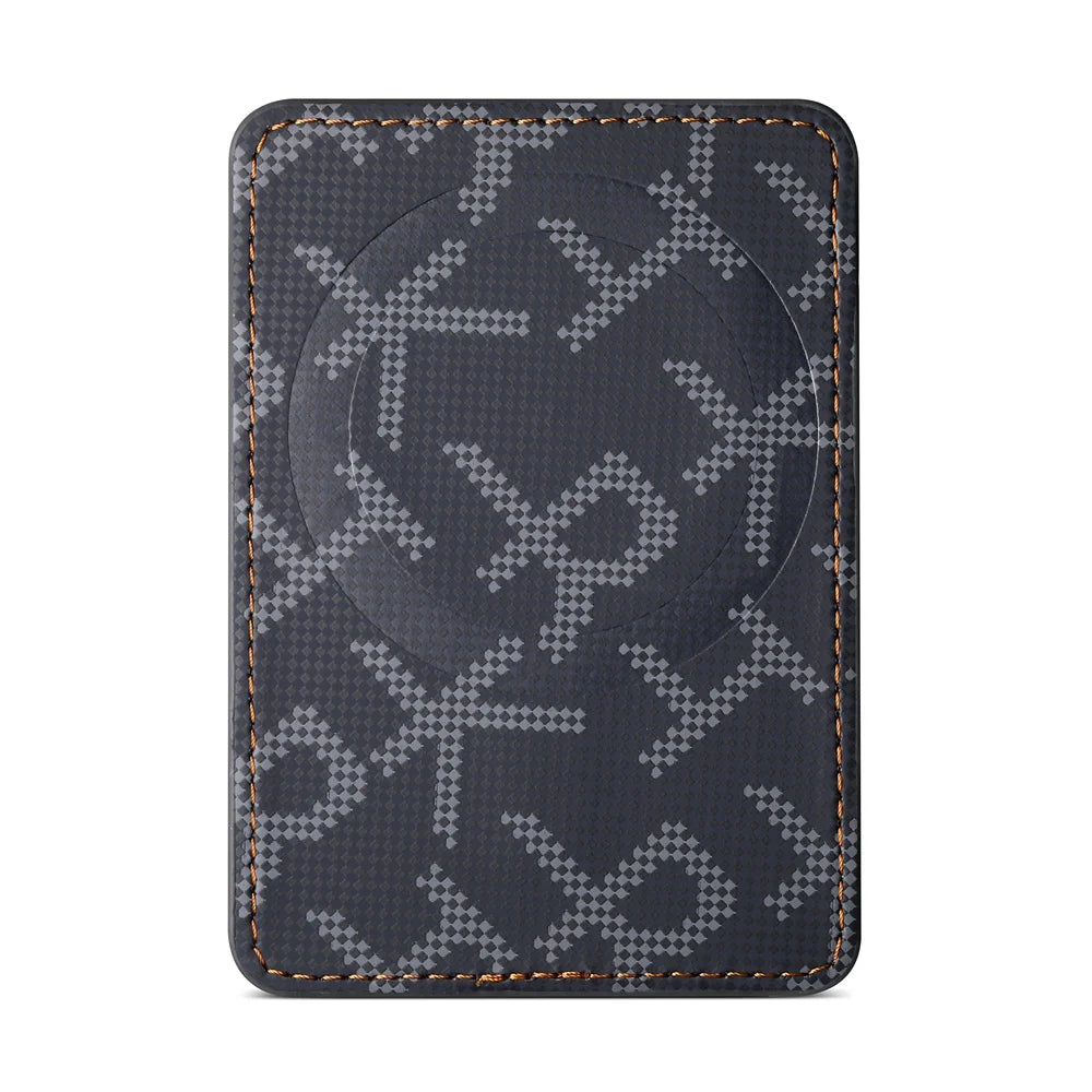 For Magsafe Leather Wallet Letter Texture Cellphone Card Holder For IPhone 18 17 16 15 14 13 Pro Max Plus Magnetic Card Holder