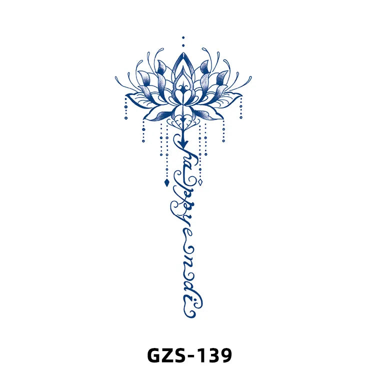 New Herbal Juice Tattoo Cute Flower Small Fresh Flower Semi Permanent Ins Temporary Tattoos Sticker size: 70*120mm