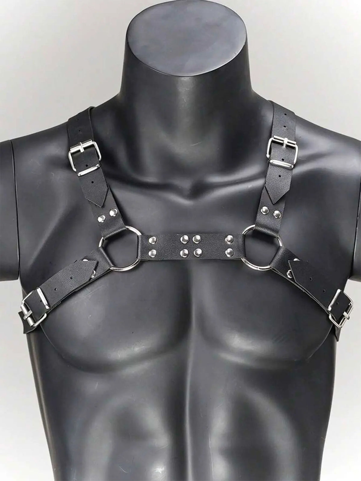 Fashion Men PU Leather Chest Harness Lingerie Adjustable Leather Body Decortive Strap Punk Club Costume Clothing Accessories
