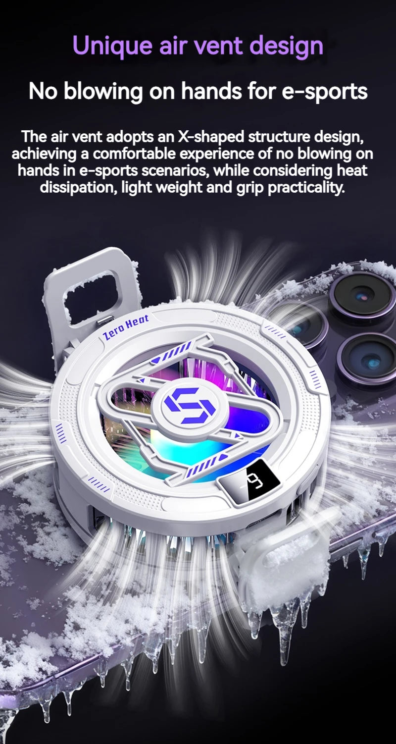 Semiconductor Magnetic Cooler With Temperature Display Radiator Fast Heat Dissipation for Phones Gaming Tablet Cooling Pad