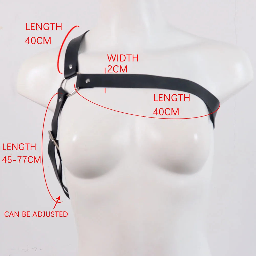 Men'S Gothic corset belt, Adjustable chest cincher, PU Synthetic Faux Leather Material, for Gothic Clothing Accessory, Body Harn