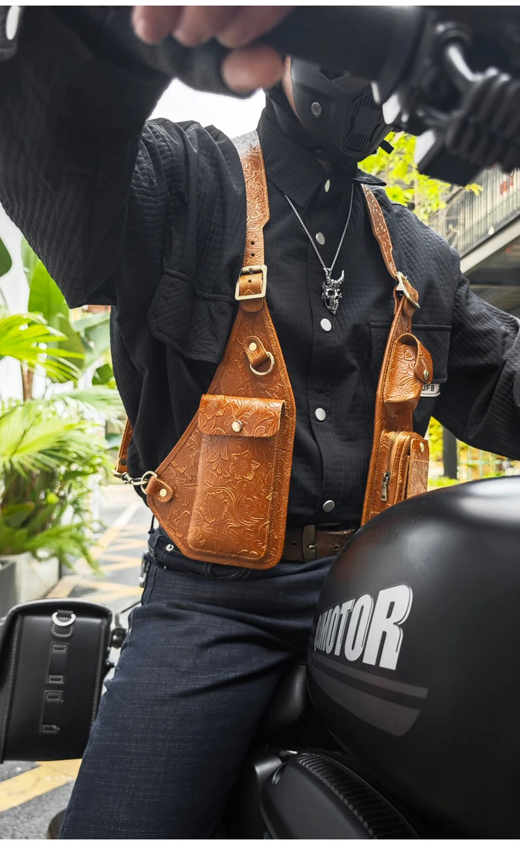Genuine Leather Anti-Theft Underarm Shoulder Bag Armpit Tactically Bag For Men Shoulder Holsters Storage Pack