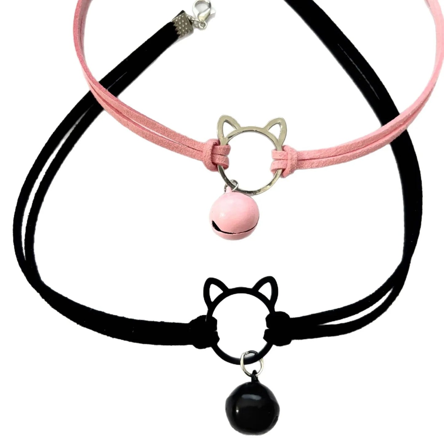Personality Sweet Cool Babes Diablo Pussy Bell Necklace Choker Collarbone Chain Necklace Collar