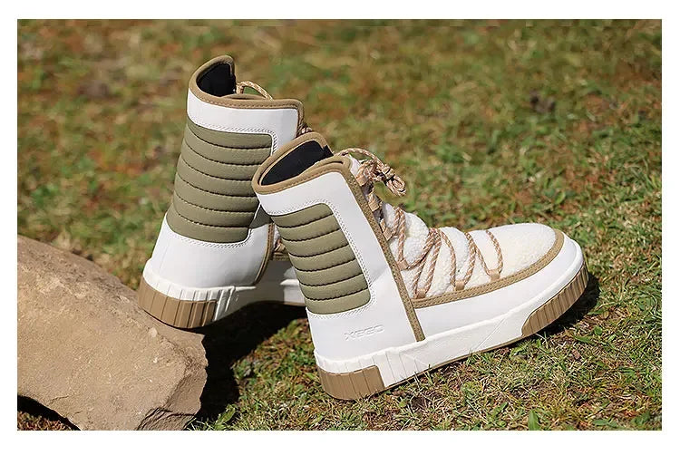 XIANG GUAN Outdoor Kältebeständige WanderschuheTurnschuhe Winter Damen Schneestiefel wasserdichte Bergschuhe Camping Casual Sneakers