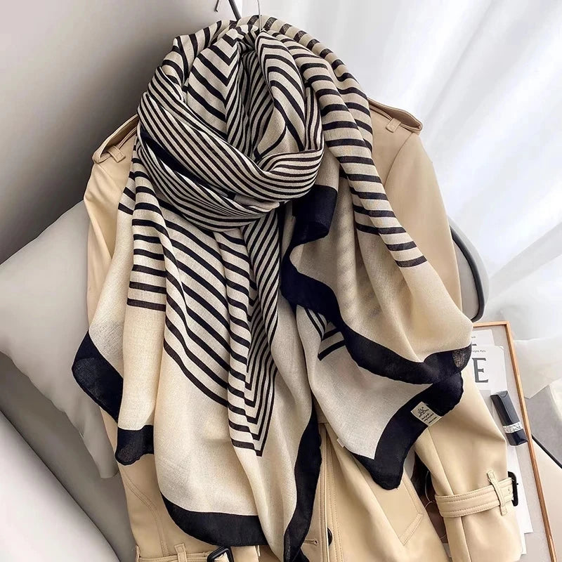 Schal Damen Luxusmarke Winter Baumwolle Hijab Kopftücher Bandana Weiblich Foulard Pashmina Cheveux Bufanda Schals und Tücher