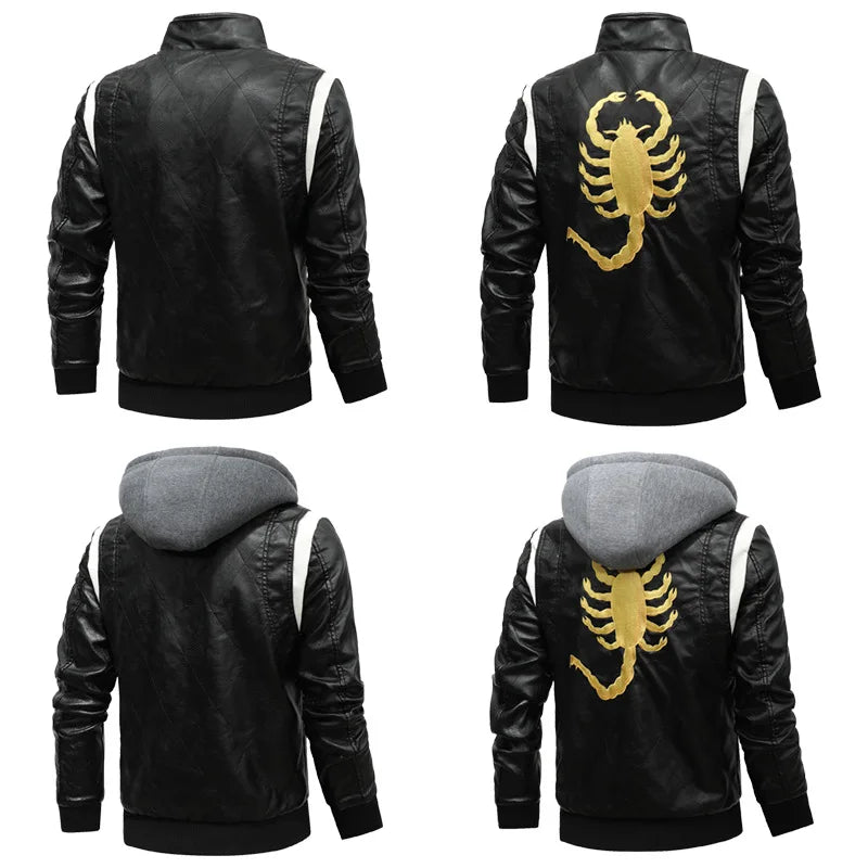 2023 herbst Winter herren Leder Jacke Hohe Qualität Korea Mode Jugend Mit Kapuze Leder Mäntel EUR Größe 3XL Blouson Homme hiver