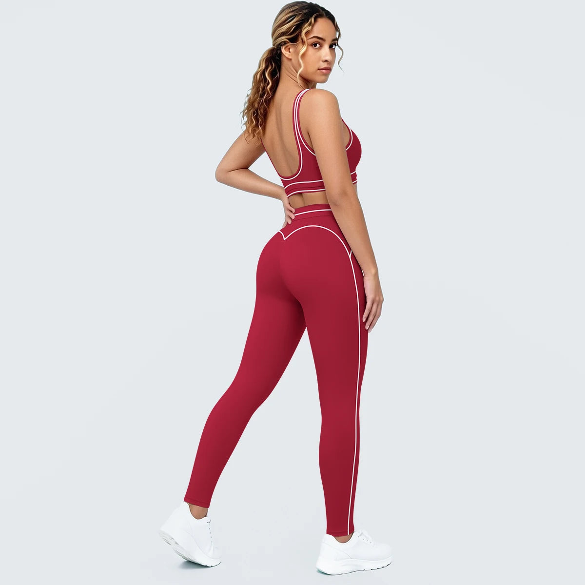 Women Fitness Yoga Sports Set Sexy Beautiful Back Yoga Bra Workout Top Summer Running Sports Bra High Waisted Push Up Yoga Pants