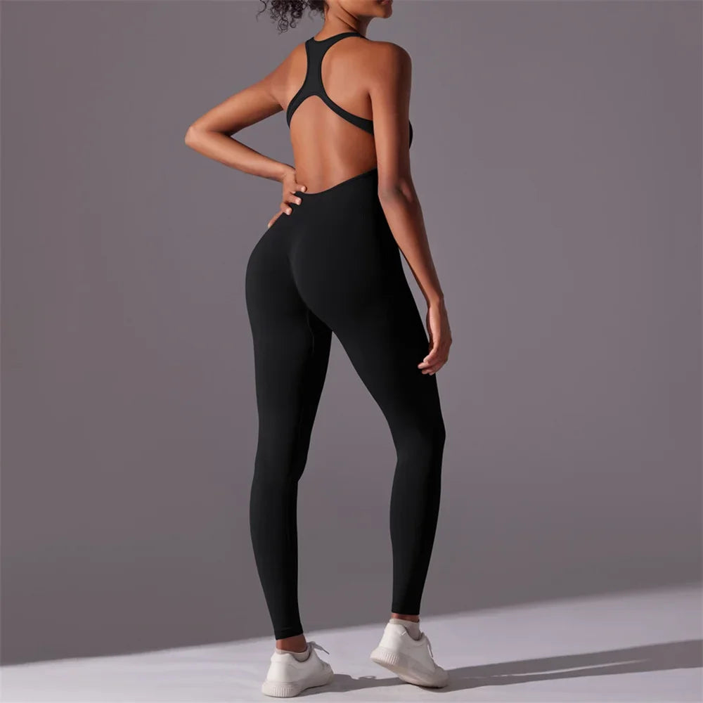 Women Training Yoga Set Sportswear Women Sports Jumpsuit Fitness Rompers Stretch Female Push Up Gym Workout Clothes Bodysuits
