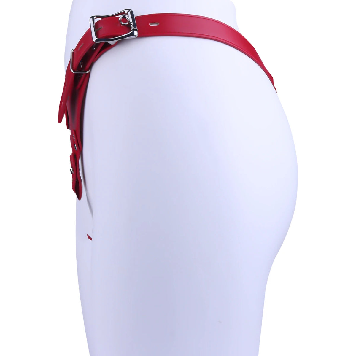 PU Leather Chastity Belt For Metal Penis Lock Cage Auxiliary Harness Belt Underwear Chastity Accessories B*SM Men S*x Toys