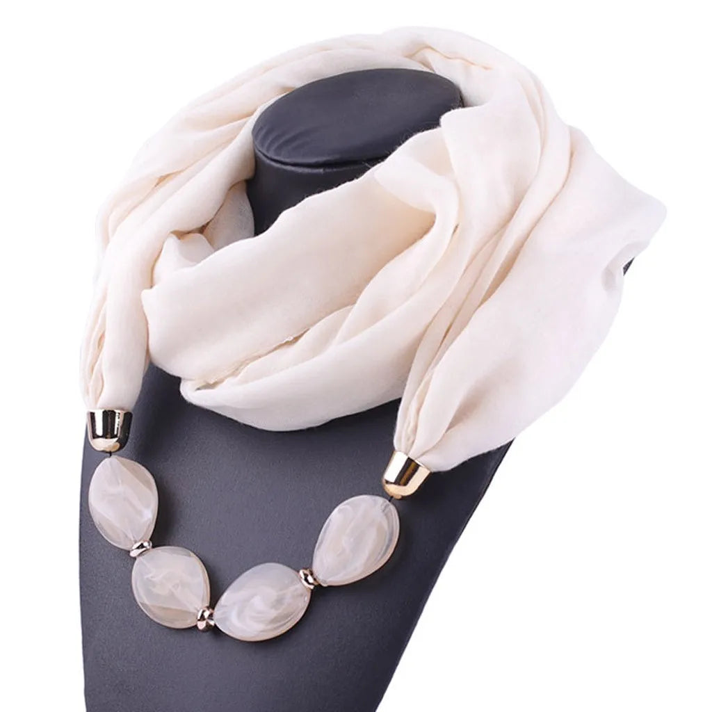 Women Cotton Linen Necklace Pendant Scarf Ethnic Style Soft Necklace Scarf Fashion designer scarf Ethnic Jewelry Necklace Scarf