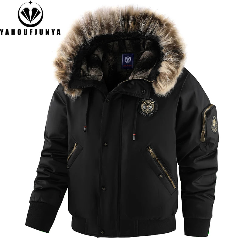 2025 Winter Men Outdoor Windproof Fleece Warm Travel Jacket Men Hooded Casual Fashion Style Zipper Pocket Jacket Male Coat Tops