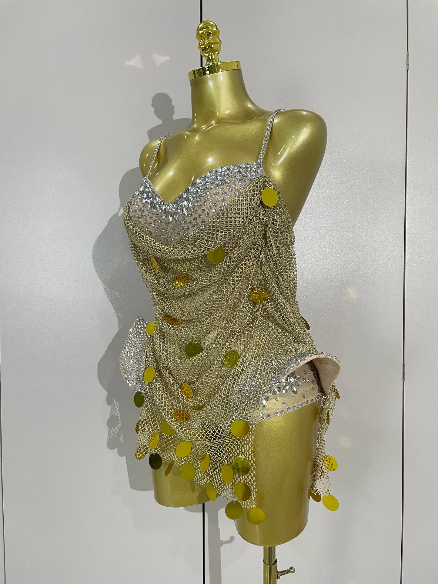 New Luxury Sparkly Diamond Sexy Mesh Bodysuit Women Evening Prom Birthday Party Gown Nightclub DJ Performance Stage Wear