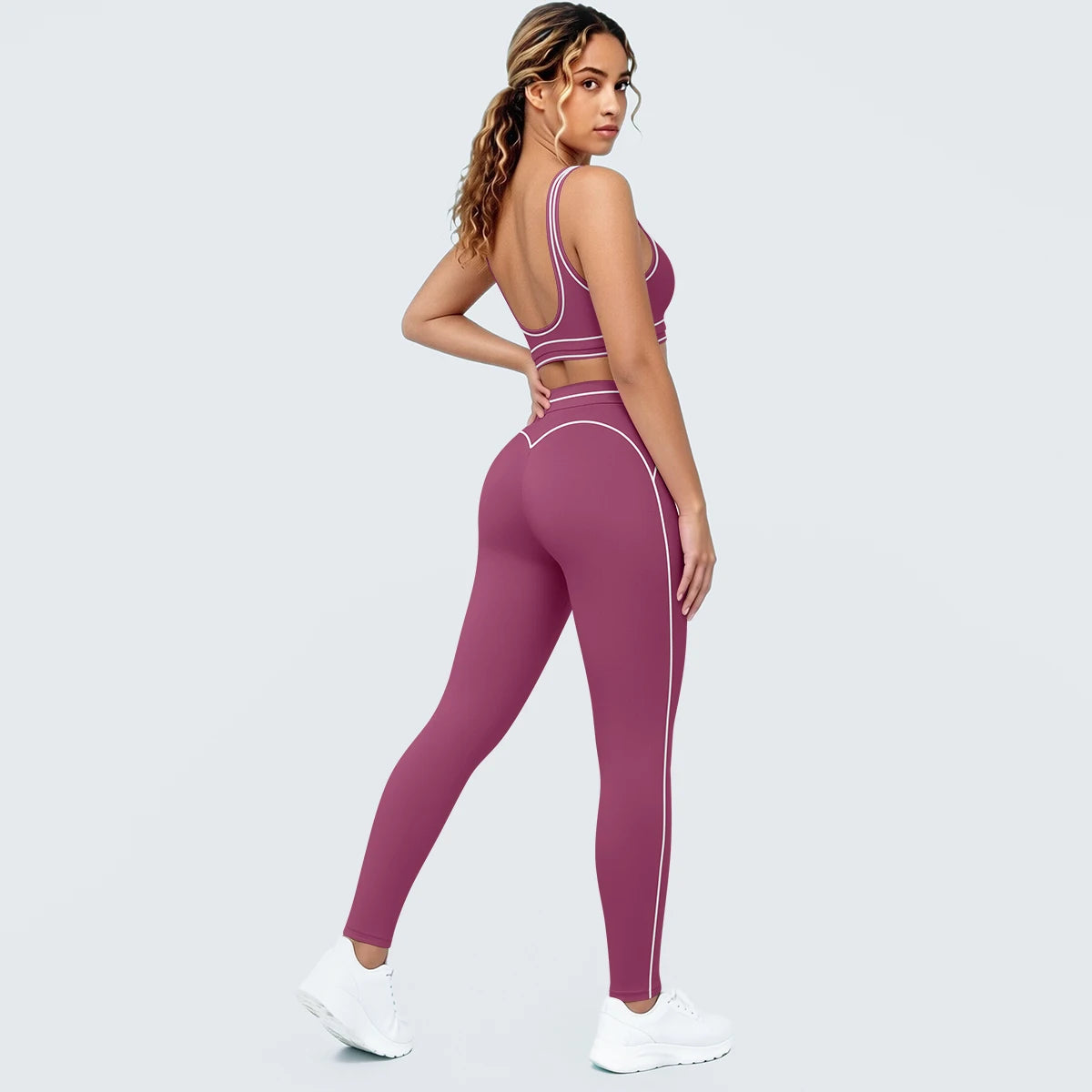 Women Fitness Yoga Sports Set Sexy Beautiful Back Yoga Bra Workout Top Summer Running Sports Bra High Waisted Push Up Yoga Pants