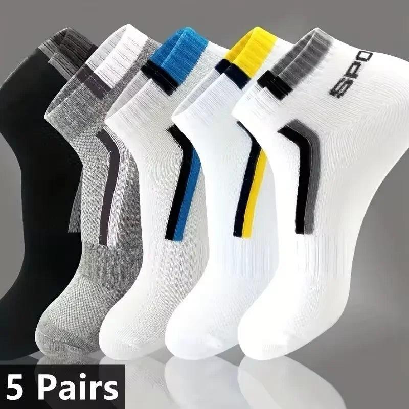 10/5/4/3 pairs of men's formal color blocking socks, comfortable and breathable soft business socks, men's socks and stockings-