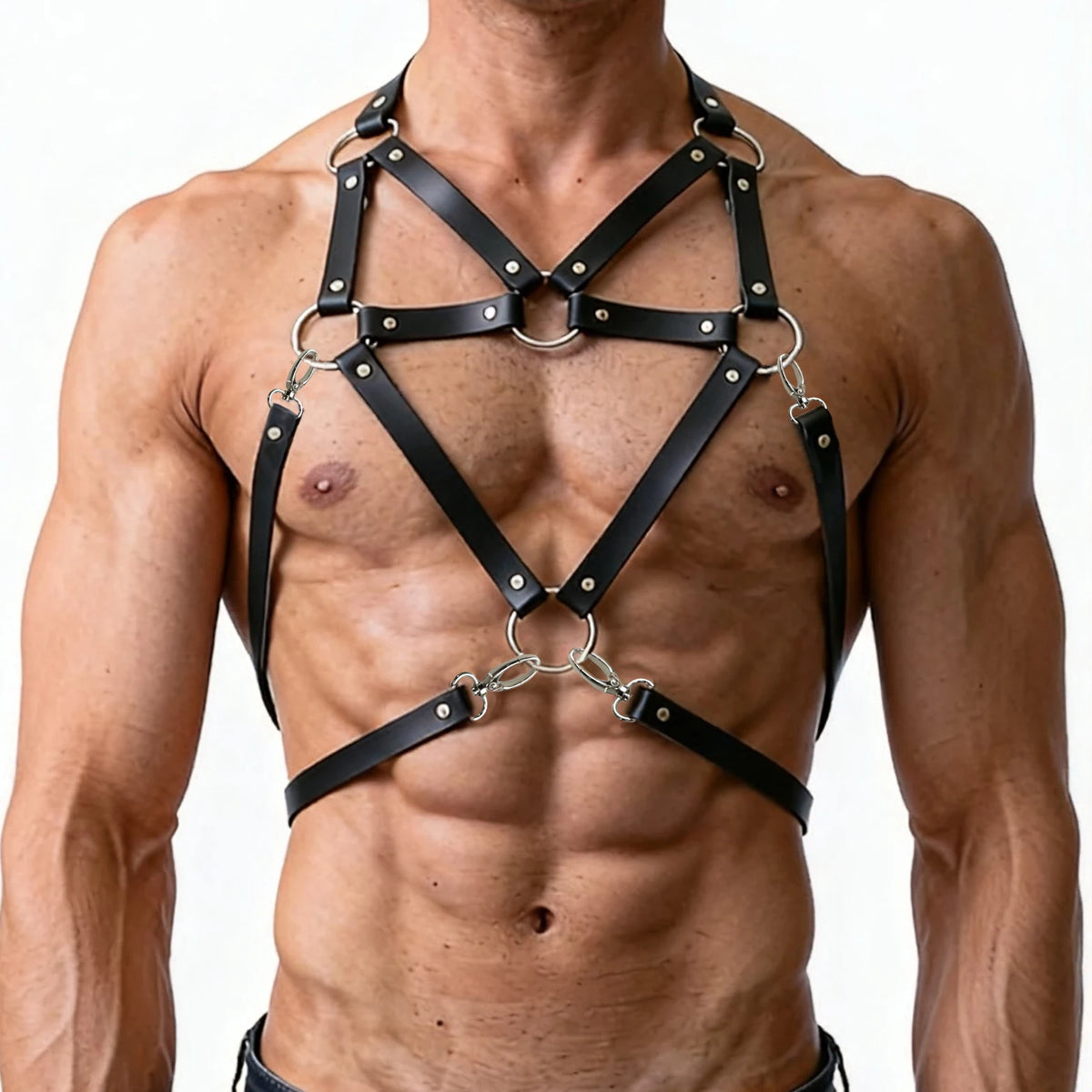 Male Bondage Lingerie Chest Straps Harness, Accessory And Rave Costumes, Punk Chest Harness Belt For Men Rave Outfit.
