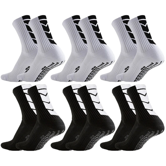 6Pairs Men Women Towel Bottom Athletic Socks for Football Basketball Baseball Rugby Soccer Running Tennis Non Slip