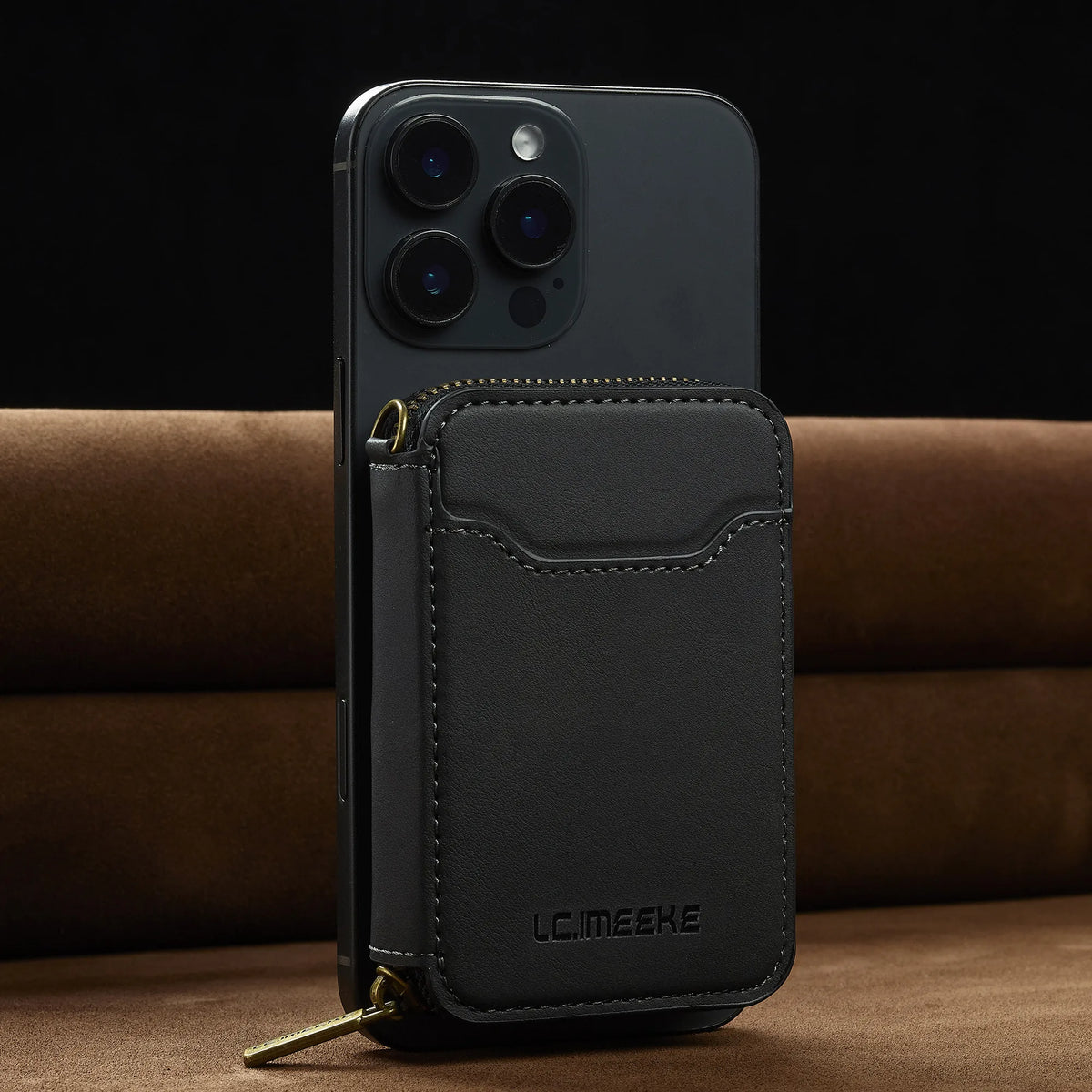 Magnetic Attraction Zipper Leather Card Slot Wallet for iPhone 17 Samsung Galaxy Google Xiaomi Phone MagSafe Magnetic Phone Bag