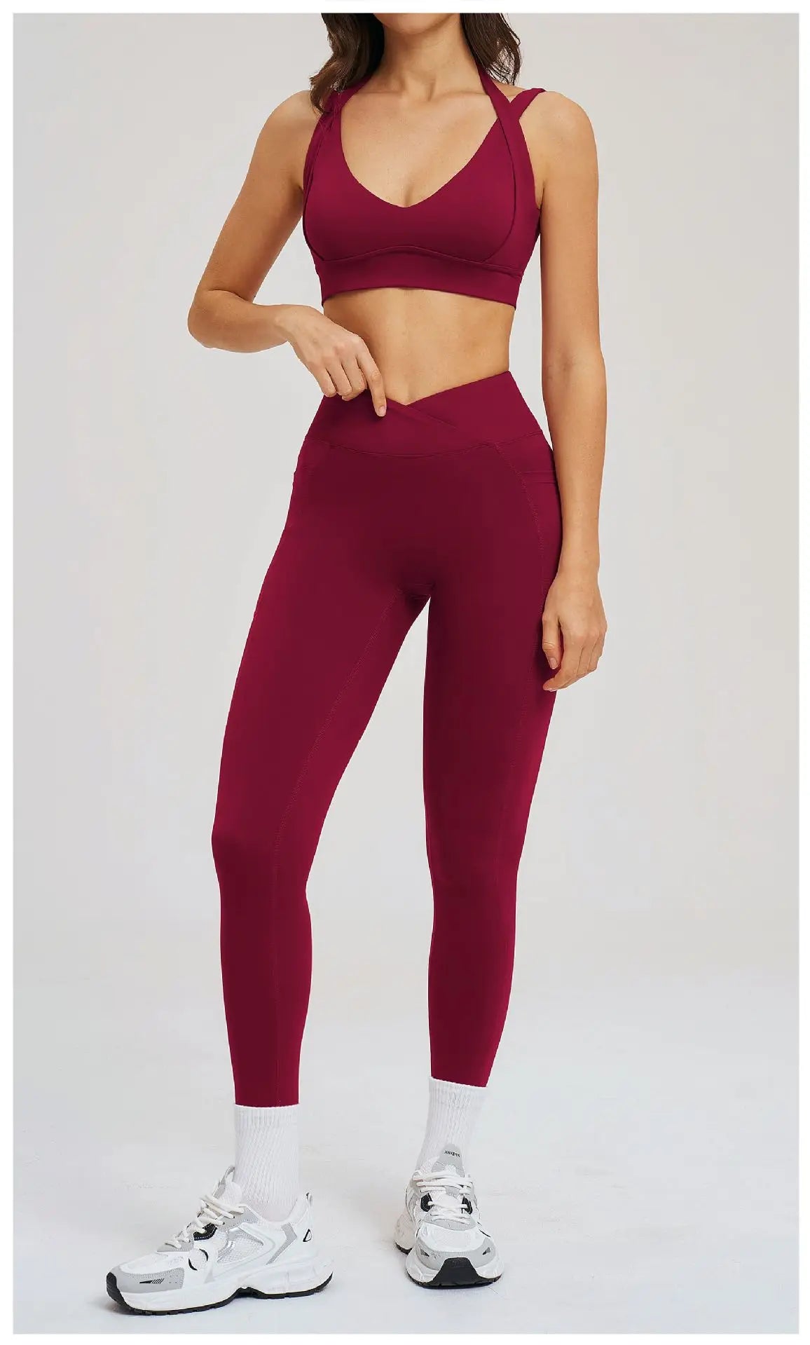 Yoga Clothes 2 Piece Women's Tracksuit Athletic Wear Fitness Suit Gym Outfits Workout Push Up Clothes Sports Bra Leggings Suit