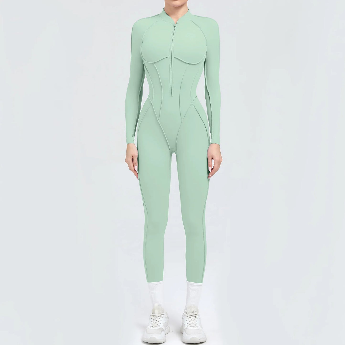 Women's Tracksuit Gym Workout Sports Clothes Outfit Zipper Jumpsuit Yoga Fitness Overalls Set Open Back Bodysuits Suit for Women