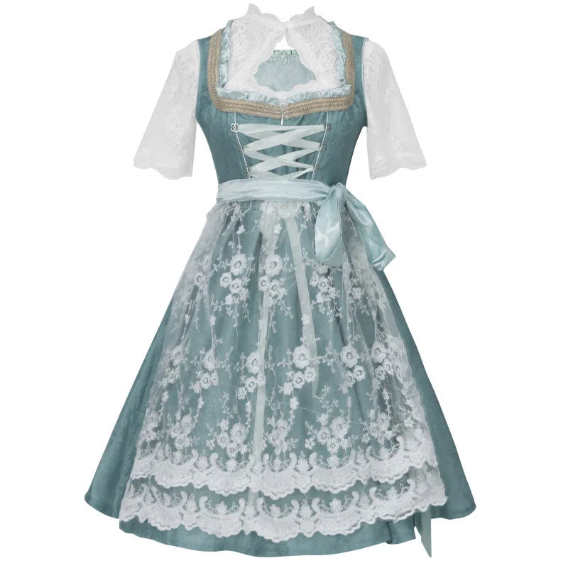 German Oktoberfest Dress for Women (Includes Lingerie and Apron),Halloween and Carnival Costume,Bavarian-Style Maid Outfit