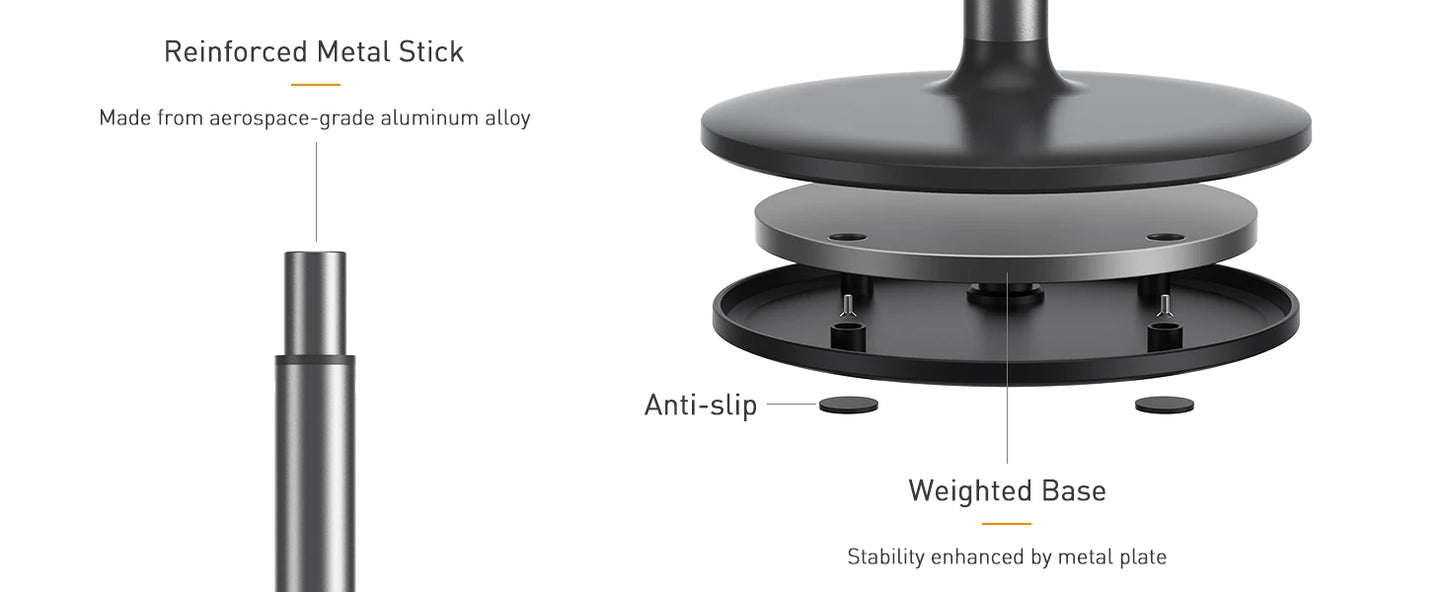 Magnetic Desk Phone Stand for iPhone16 15 14 13/12 - Phone Holder Dock with 360°Rotation, Height&Tilt Adjustable for Office/Home