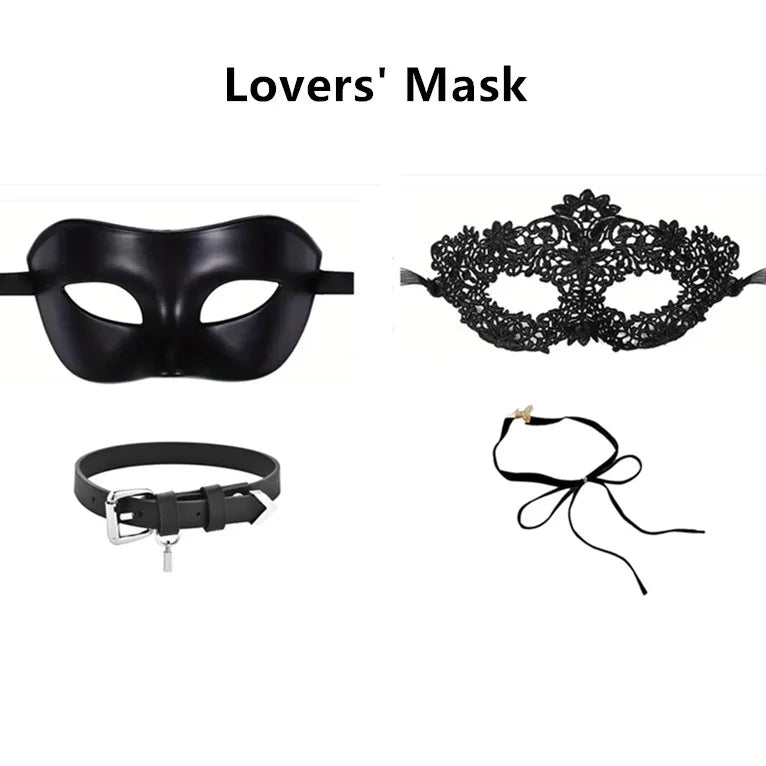 Valentine's Day Mask and Collar Set for Couples Costume Parties Cosplay and Fun Accessories to Spice Up the Celebration