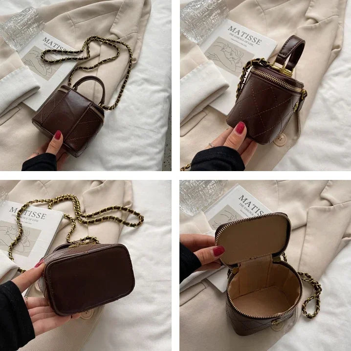 Mini Fashion Designer Pu Leather Women's Handbags Chain Casual Ladies Tote Female Black Bucket Women Shoulder Crossbody Bag