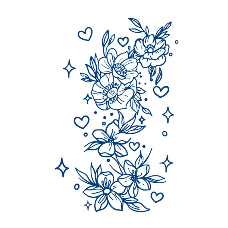 Juice Tattoo Sticker Upgrade Online Red Tattoo Sticker Lasts 7-15 Days Herbal Plant Temporary Tattoos Sticker Size:180 * 110mm