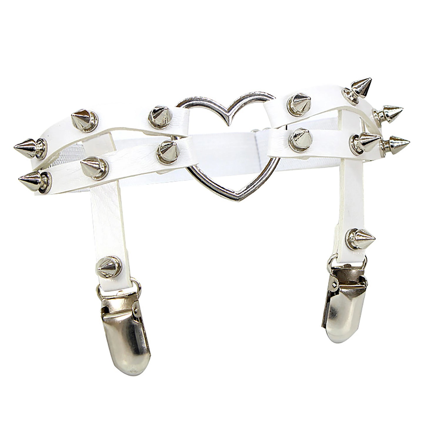 1PC Frauen Sexy Strumpfband Nieten Bein Ring Rock Pub Punk Goth Herz PU Leder Elastische Strumpfband Hosenträger Sexy Strümpfe Strumpfbänder