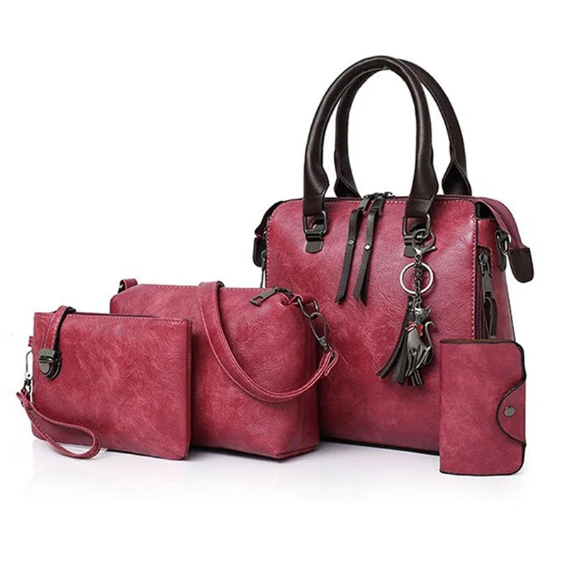 Women Fashion Handbags Large Capacity Work Tote Bag Crossbody Purse Wallet Set for Travel, Beach, College