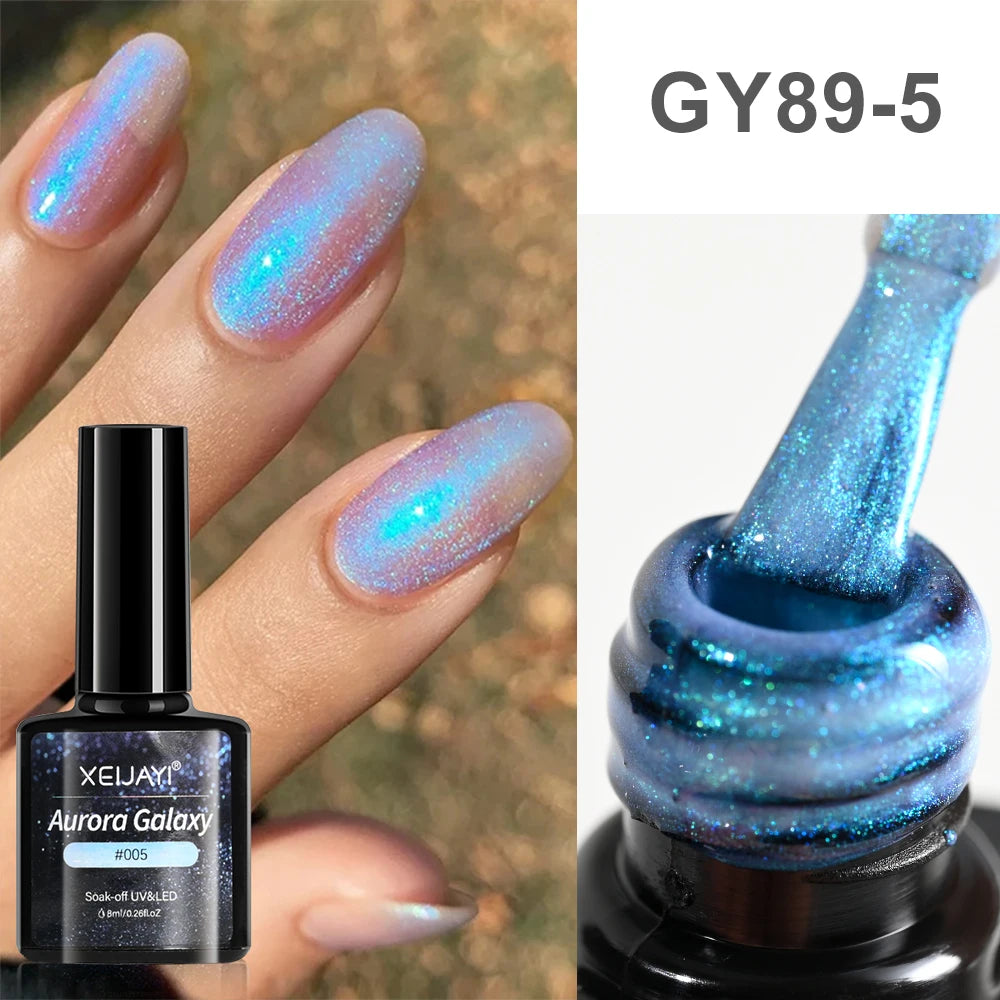 10ml/jar Moonlight White Magnetic Laser Gel Nail Polish Reflective Glitter Cat Eye Gel Semi-permanent UV Magnetic Venalisa GY