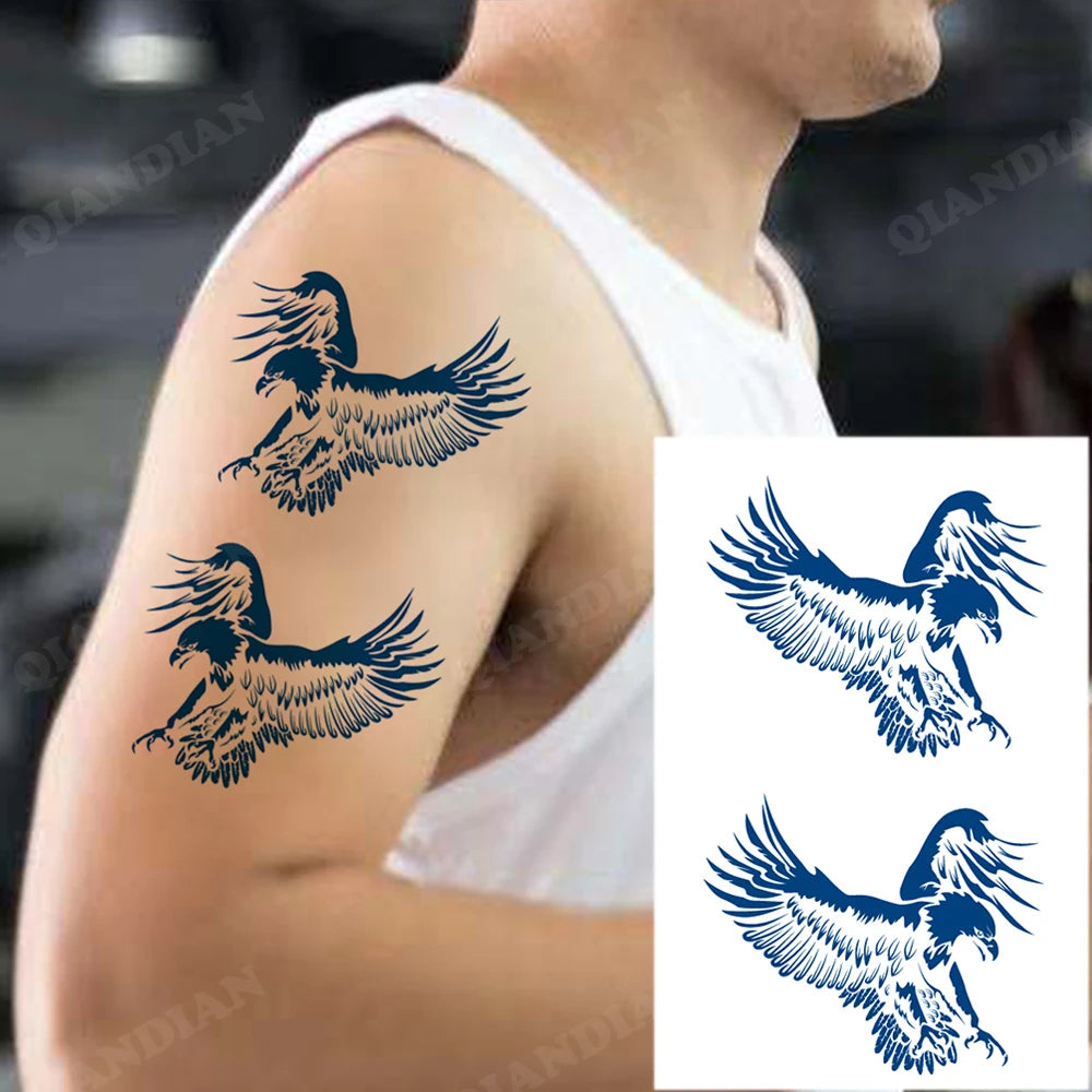 Juice Lasting Ink Tattoos Body Art Waterproof Temporary Tattoo Sticker Eagle Leopard Man Totem Gun Knife Arm Fake Tatoo Women