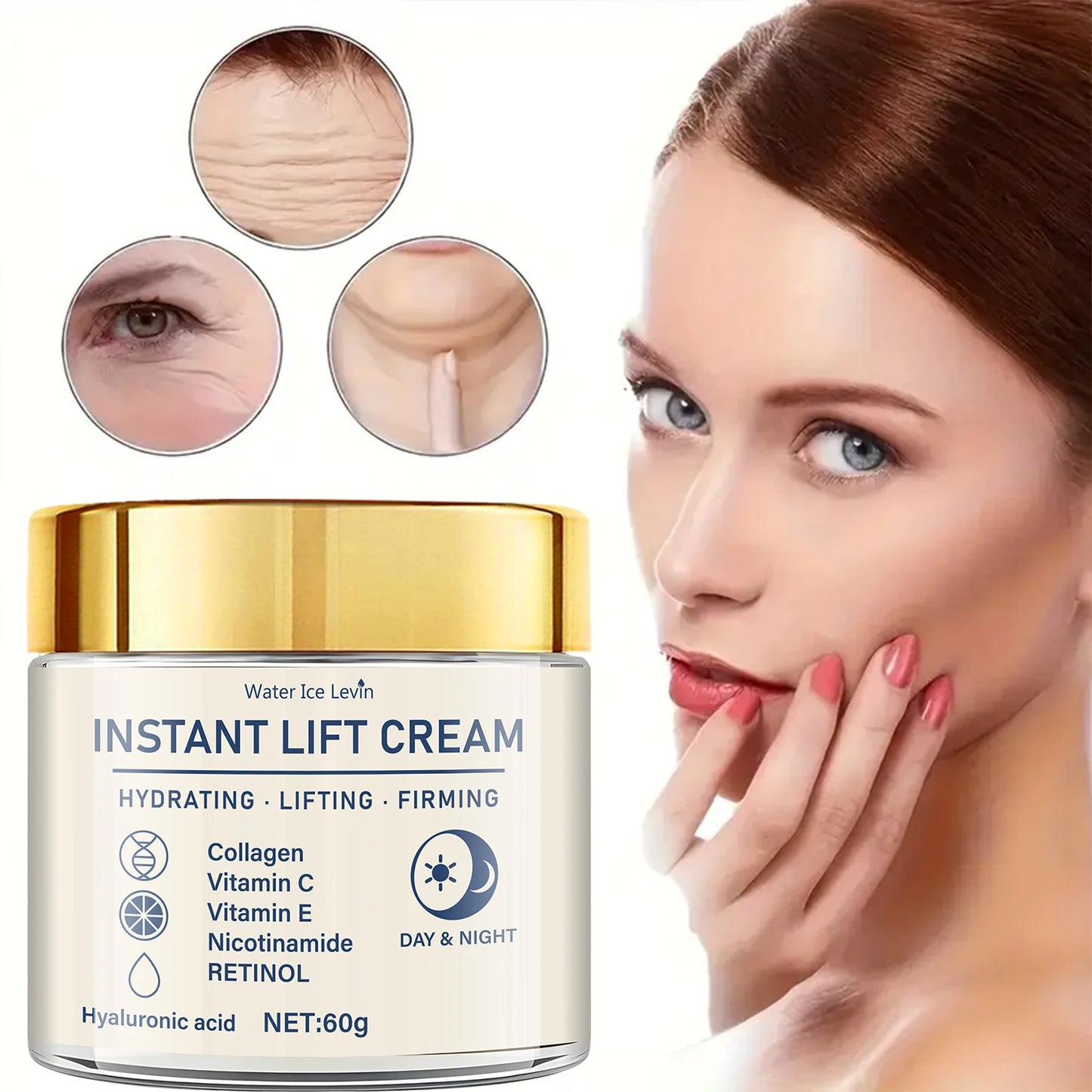 Facial Firming Lifting Cream - Rich in Hyaluronic Acid, Retinol, Firming and Firming, Moisturizing Skin, Suitable for Any Skin, Daily Skin Care Products