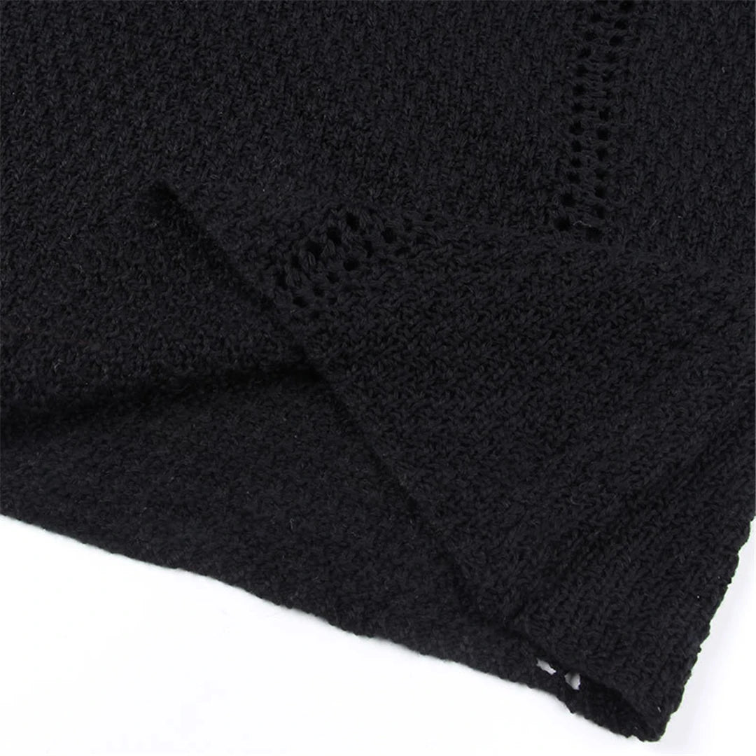 Sexy Fashion Crochet Knitted Halter Crop Tops Maxi Skirt Two Pieces Set Party Club Beach Dress Elegant Lady Outfits