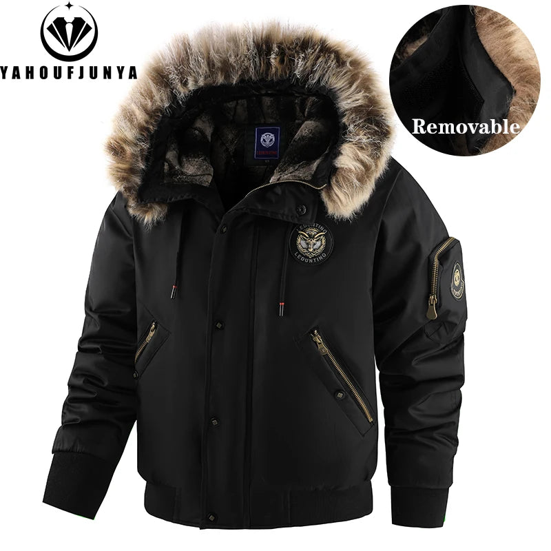 2025 Winter Men Outdoor Windproof Fleece Warm Travel Jacket Men Hooded Casual Fashion Style Zipper Pocket Jacket Male Coat Tops