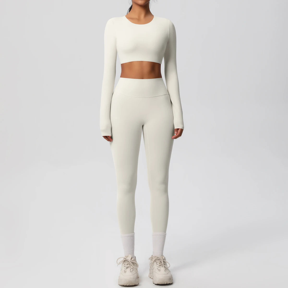 Yoga Set Women's Sportswear Yoga Clothes Fitness Long Sleeve With Padded Tracksuits Sports Suit Gym Top High Waist Leggings Sets