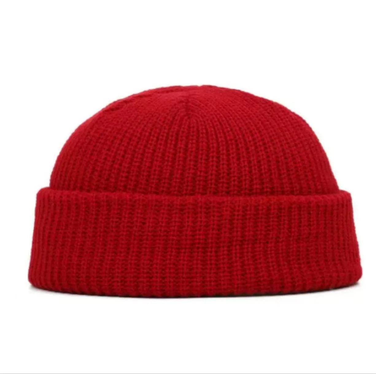 Winter Thermal Knitted Beanie Cap Warm Skull Roll Up Cuffed Hat for Outdoor Sport Running Cycling