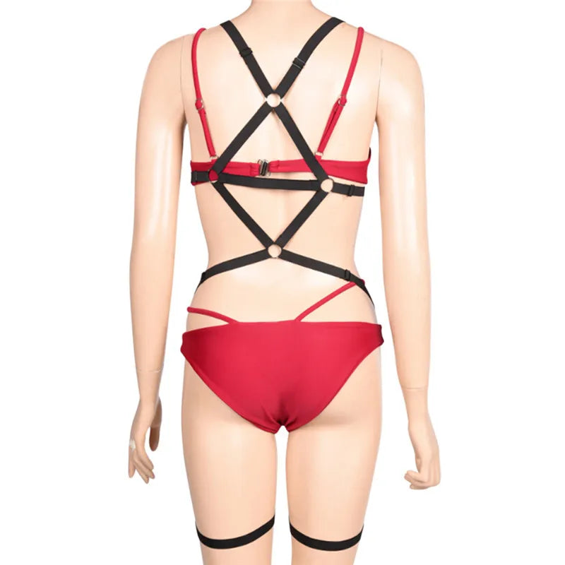 1pc Black Whole Body New Women Body Harness Bra Cage Top Lingerie Adjustable Size Harness Lingerie Clothing Harness Bondage Belt