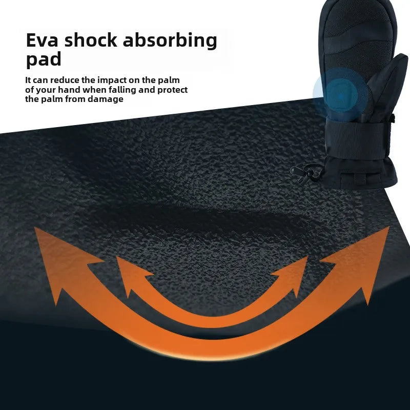 New Skiing Ridng Outdoor Warm Gloves Built-in Wrist Guards EVA Shock Absorbing Snowboard Warm Waterproof Wrist Guards Ski Gloves